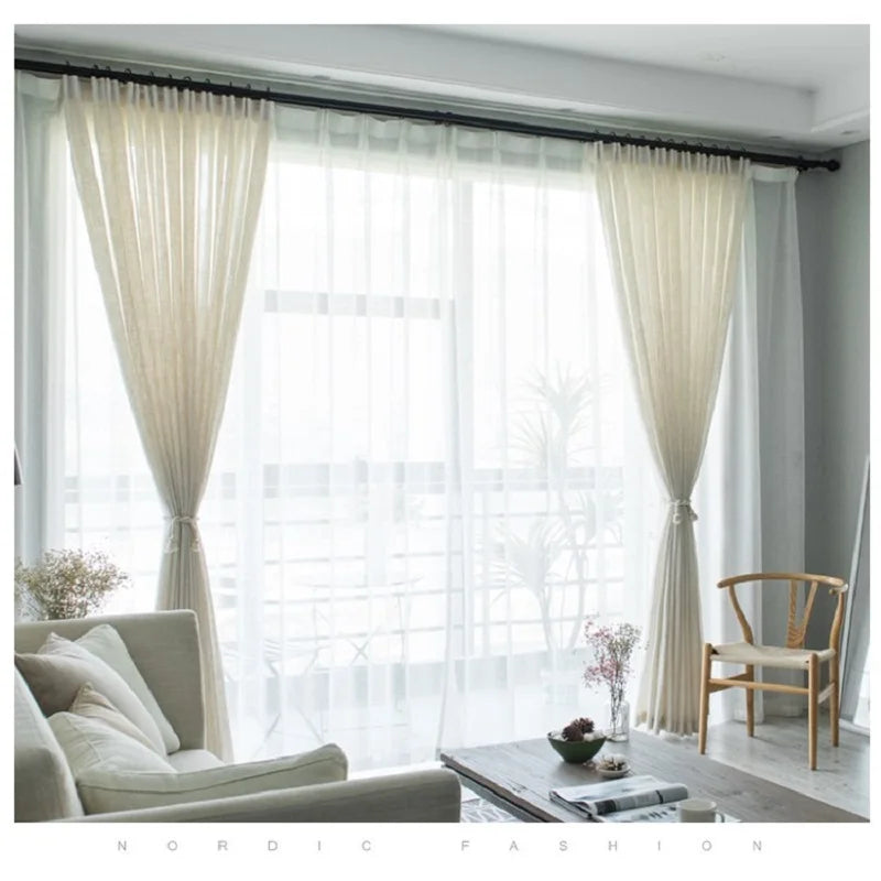 Modern Japanese style linen curtain Thicken sheer curtains IN USA.