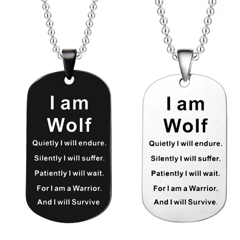 Fashion Wolf Pendant Necklace Double Side in USA