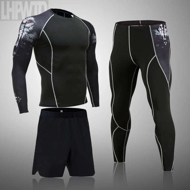 Men's Sports Suit MMA rashgard male Quick drying Sportswear in USA