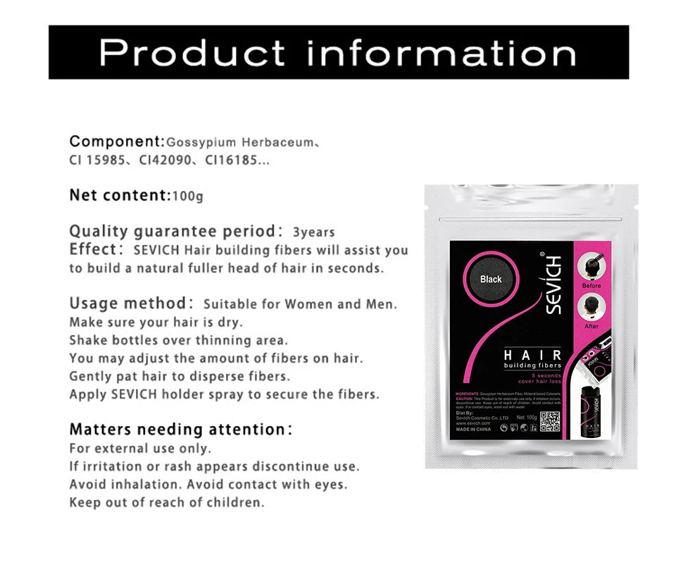 Hair Fibers Keratin Hair Building Fiber Powder Instant in USA