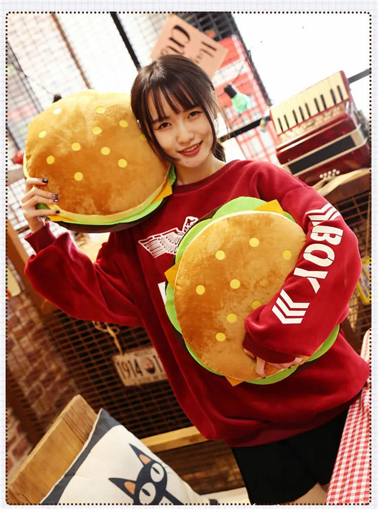 New creative burger plush toy soft padded in USA