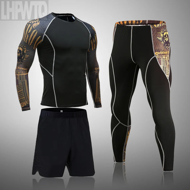 Men's Sports Suit MMA rashgard male Quick drying Sportswear in USA