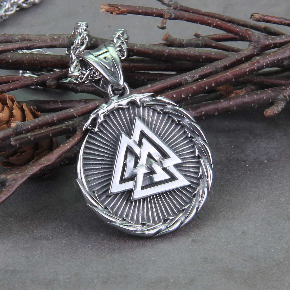 Never Fade Men Stainless steel Viking Self-devourer Ouroboros Valknut in USA