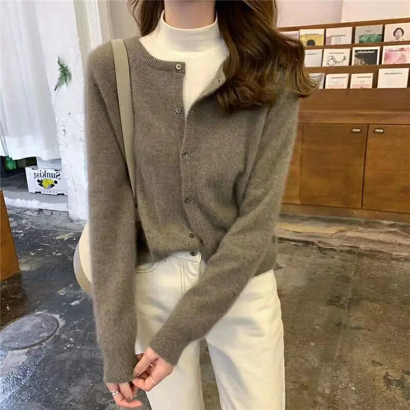 Cashmere Sweater Cardigan Women Single Breasted in USA