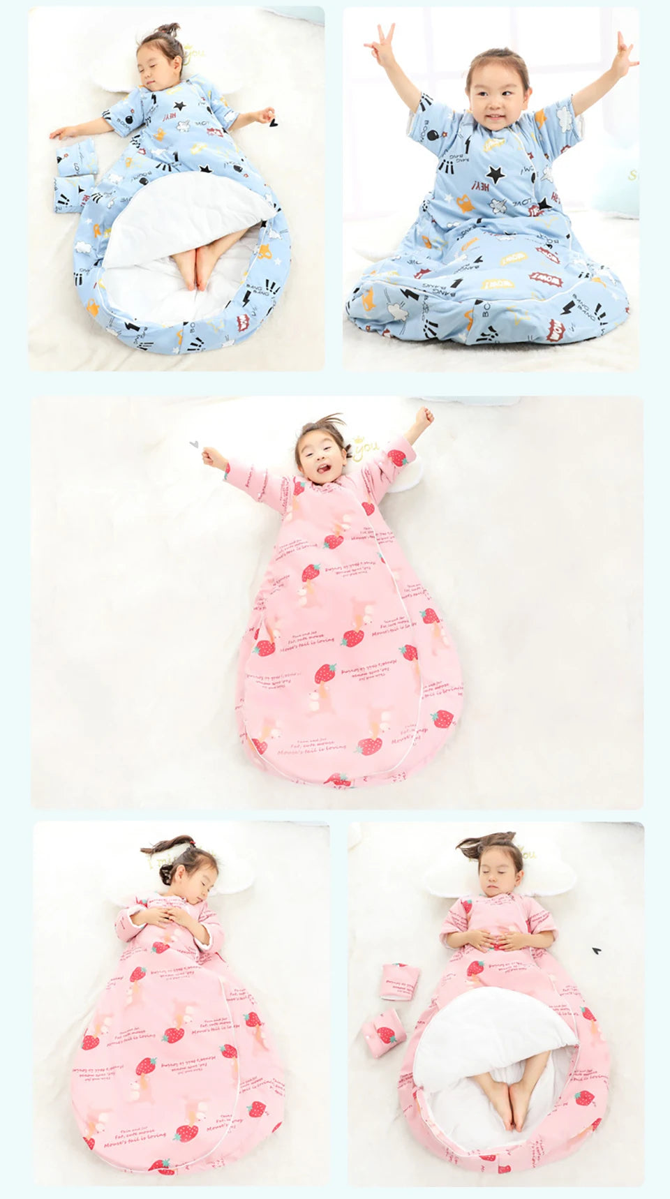 Baby Sleeping Bag Winter Thick Detachable Sleeves in USA