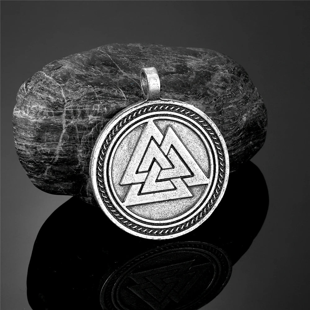 Viking Runes Valknut Pendant Mens Slavic Stainless Steel Necklaces in USA