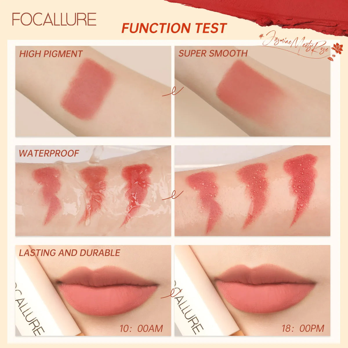 FOCALLURE Natural Matte Lipstick Waterproof Long-lasting in USA