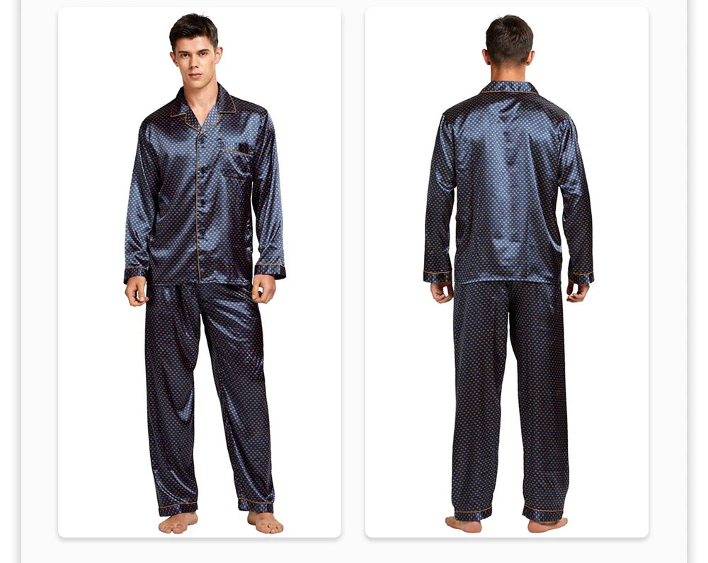 Tony&Candice Men's Satin Silk Pajama Set Men Pajamas Silk in USA