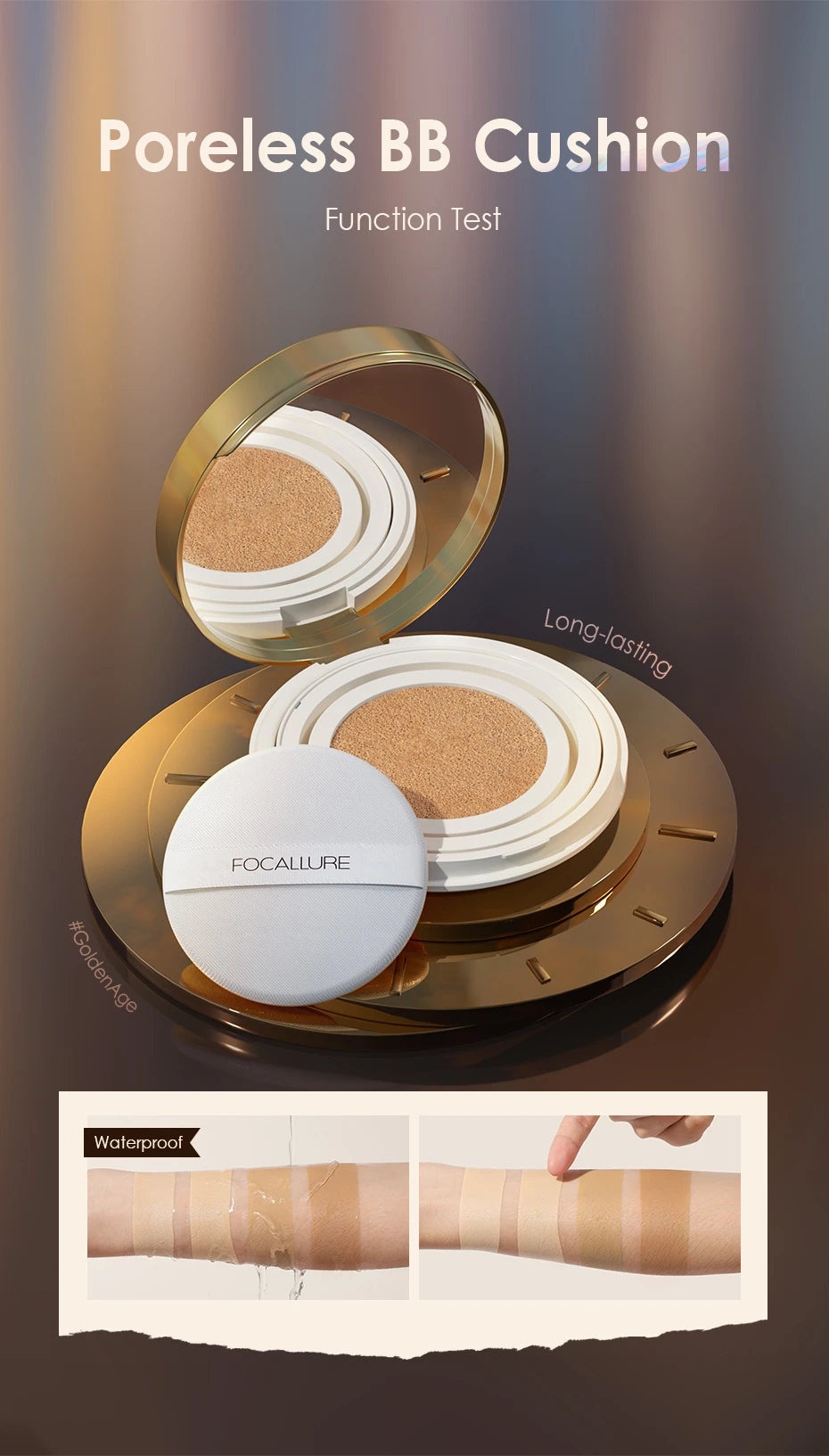 FOCALLURE Waterproof Matte Air Cushion Poreless BB＆CC Cream in USA