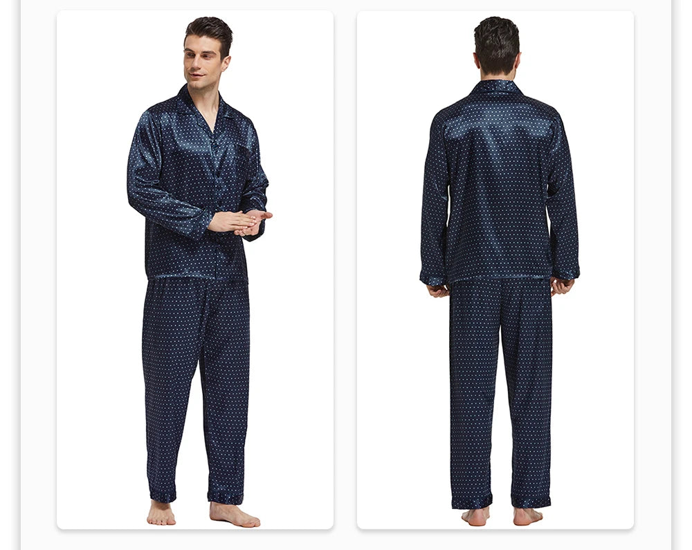 Tony&Candice Men's Satin Silk Pajama Set Men Pajamas Silk in USA