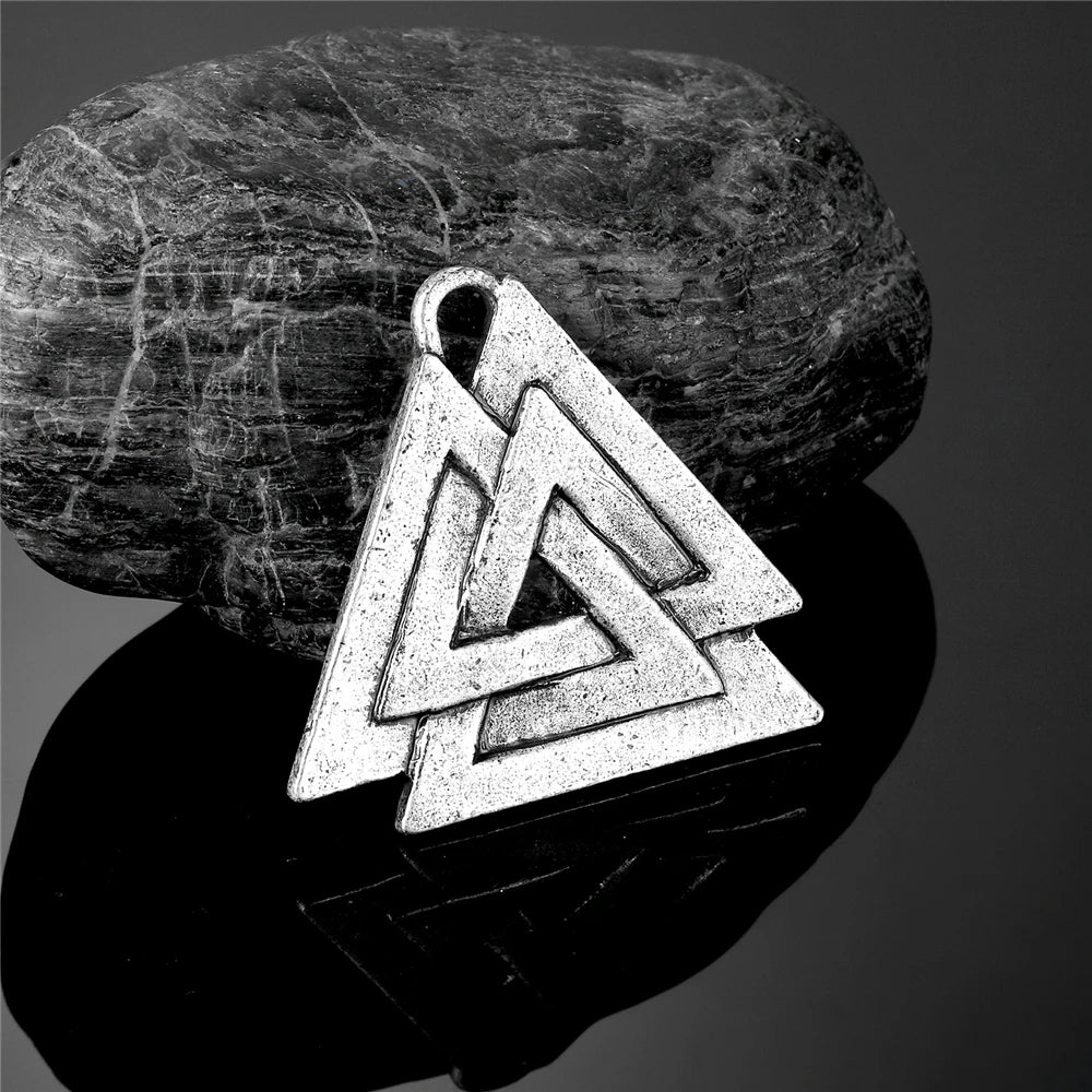 Viking Runes Valknut Pendant Mens Slavic Stainless Steel Necklaces in USA