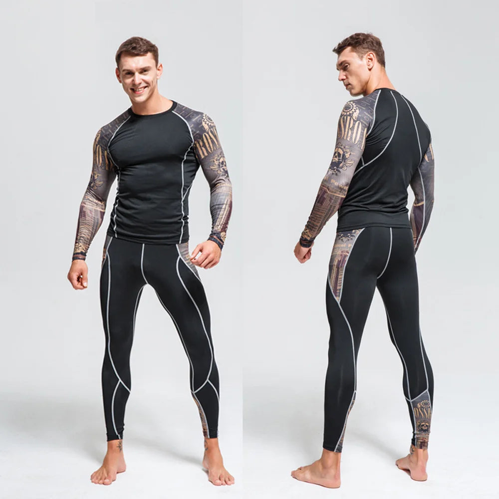 Men's Sports Suit MMA rashgard male Quick drying Sportswear in USA