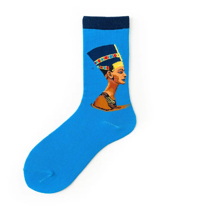 Cotton Colorful Van Gogh Retro Oil Painting Men Socks in USA