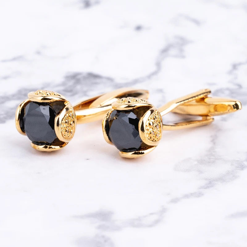 Novelty Luxury Rhinestone Cufflinks Men Brand High Quality Crystal in USA