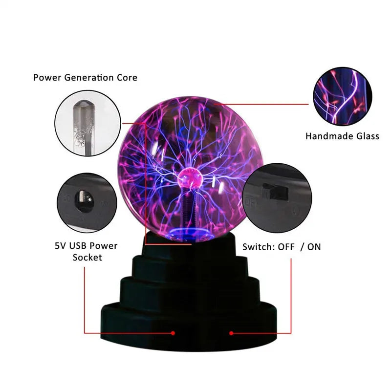 Novelty Magic Glass Plasma Ball Light USB Plug-in Only Touch in USA