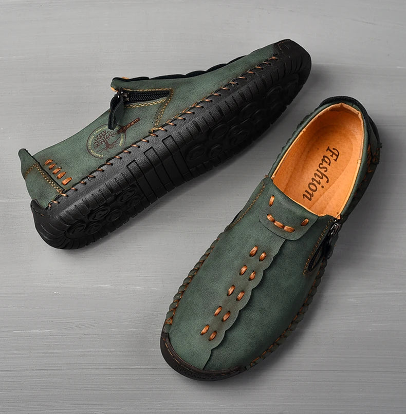 Handmade Leather Men Shoes Casual Slip On Loafers in USA