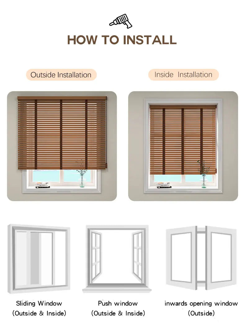 Natural Black White Venetian Wooden Window Shutters Format