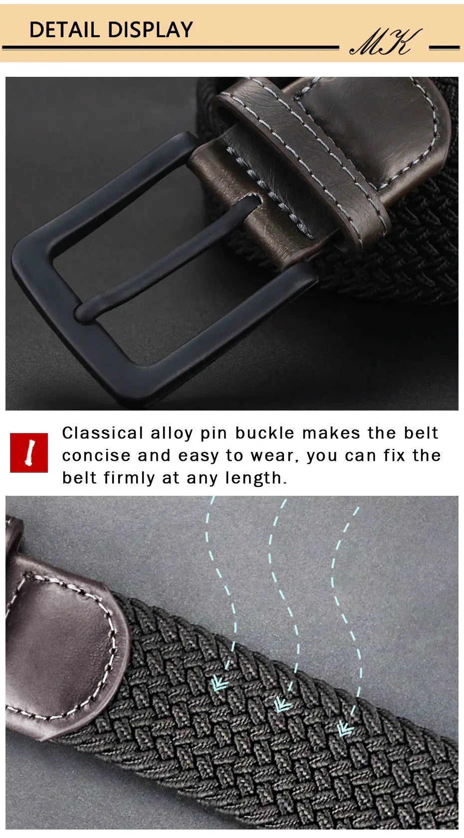 MaiKun Canvas Belts Men Fashion Metal Pin Buckle Military in USA