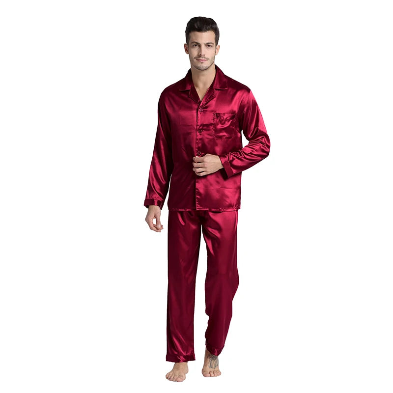 Tony&Candice Men's Satin Silk Pajama Set Men Pajamas Silk in USA