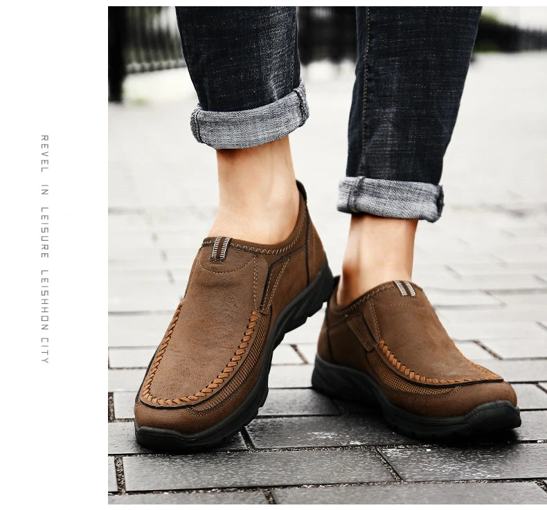 New Fashion Handmade Retro Leisure Loafers Men in USA