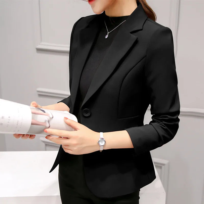 Black Women Blazer Formal Slim Blazers Lady Office Work in USA