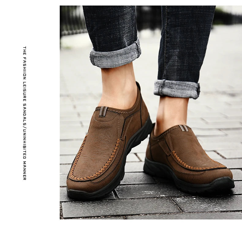 New Fashion Handmade Retro Leisure Loafers Men in USA