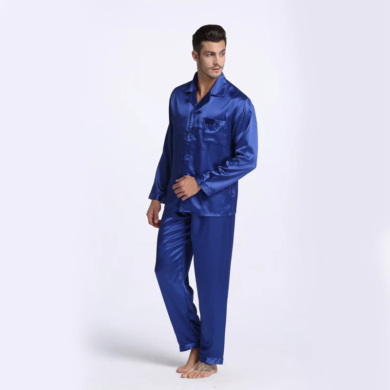 Tony&Candice Men's Satin Silk Pajama Set Men Pajamas Silk in USA