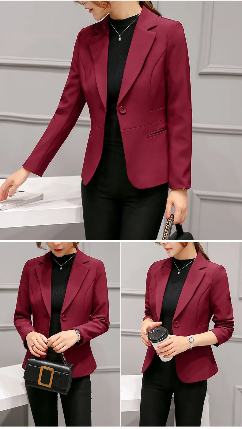 Black Women Blazer Formal Slim Blazers Lady Office Work in USA