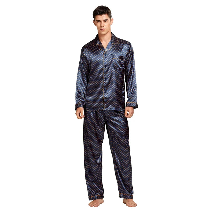 Tony&Candice Men's Satin Silk Pajama Set Men Pajamas Silk in USA