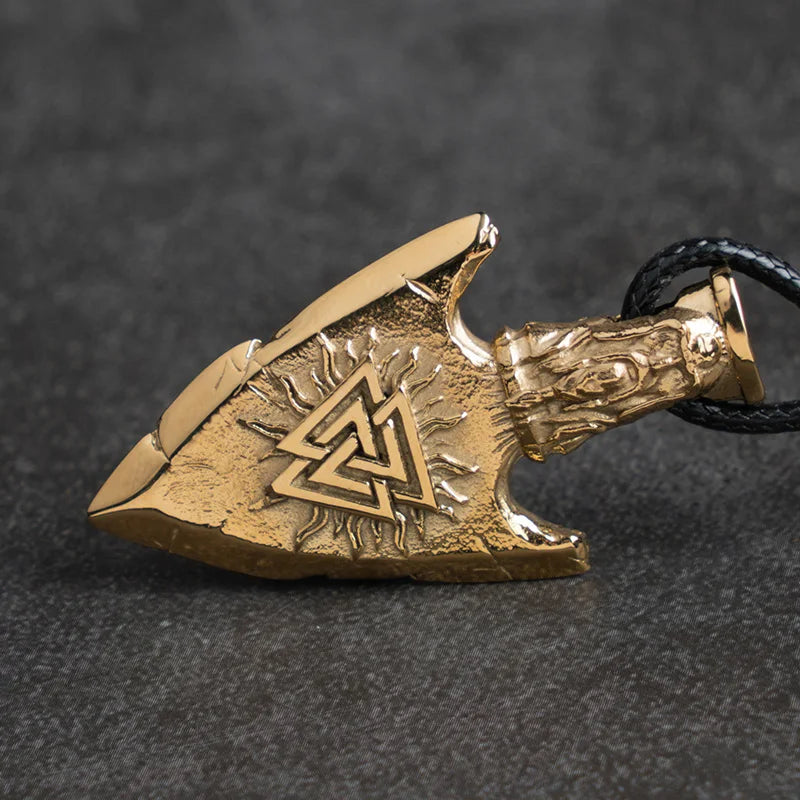 Nordic Viking valknut neckla men Gold Color in USA