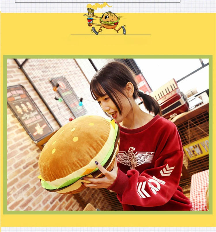 New creative burger plush toy soft padded in USA