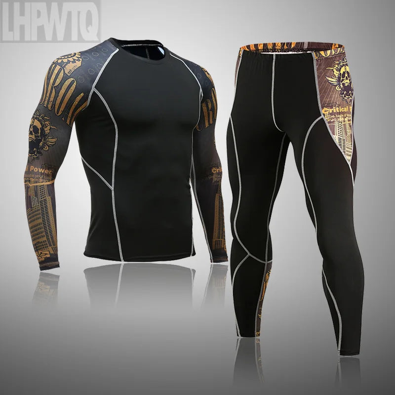 Men's Sports Suit MMA rashgard male Quick drying Sportswear in USA