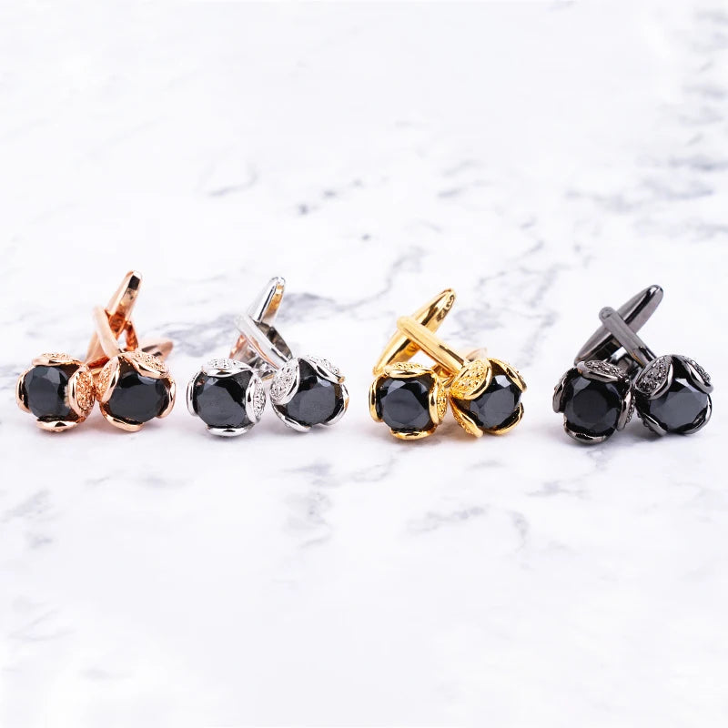 Novelty Luxury Rhinestone Cufflinks Men Brand High Quality Crystal in USA