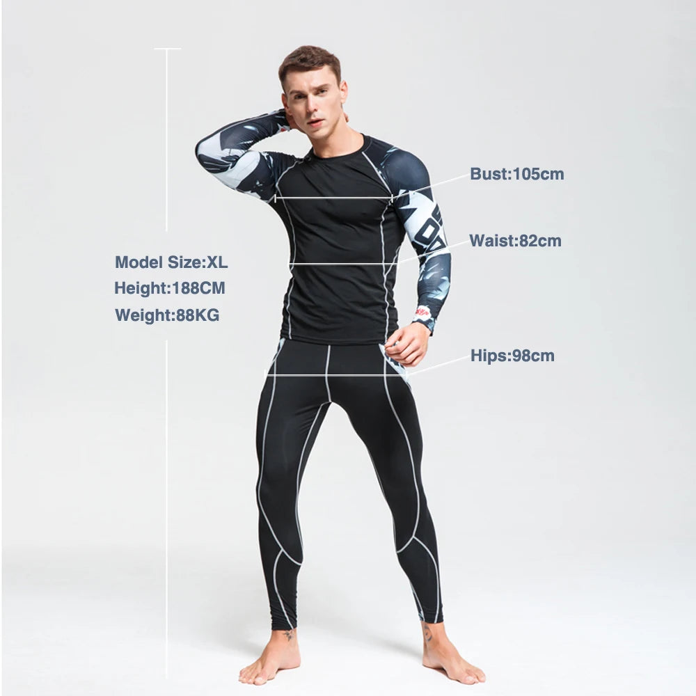 Men's Sports Suit MMA rashgard male Quick drying Sportswear in USA