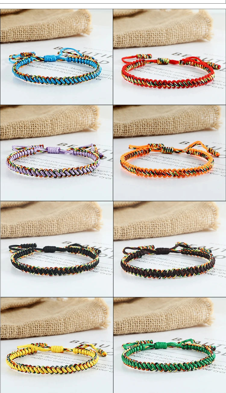 Handmade Braided Bracelets Tibetan Buddhist Lucky in USA.