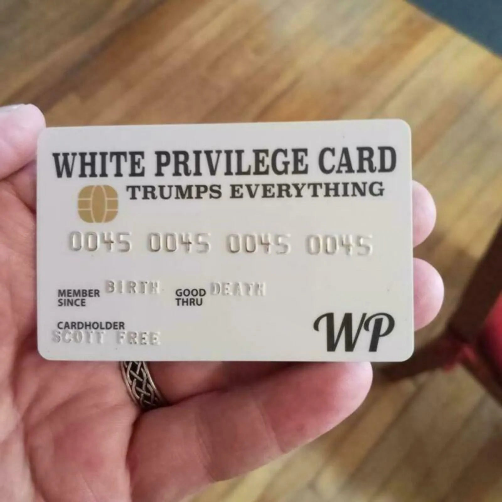 White Privilege Card Credit Card Trumps Everything Official in USA