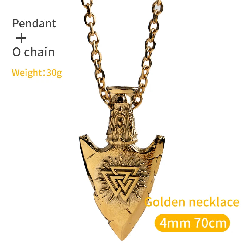 Nordic Viking valknut neckla men Gold Color in USA