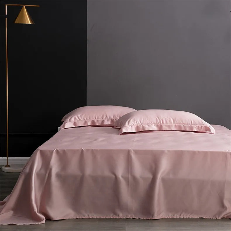 Natural Mulberry Silk Flat Sheet Solid Color Bed Sheet