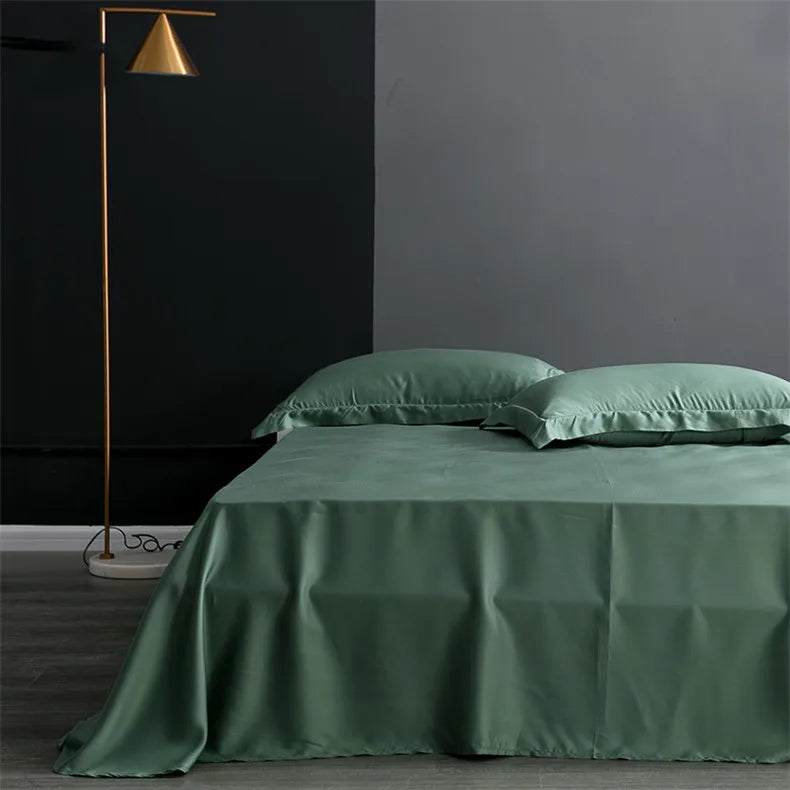 Natural Mulberry Silk Flat Sheet Solid Color Bed Sheet