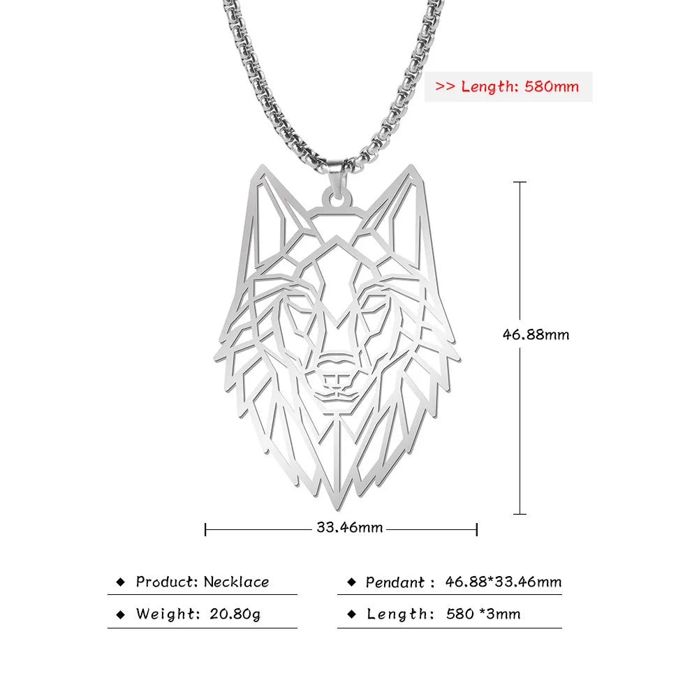 My shape Wolf Necklace Men Women Stainless Steel in USA