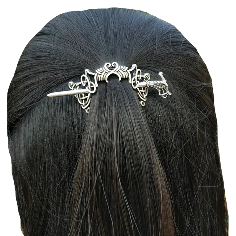 Viking Hairpin Celtics Knots Crown Vintage Metal Hair Stick Runes in USA