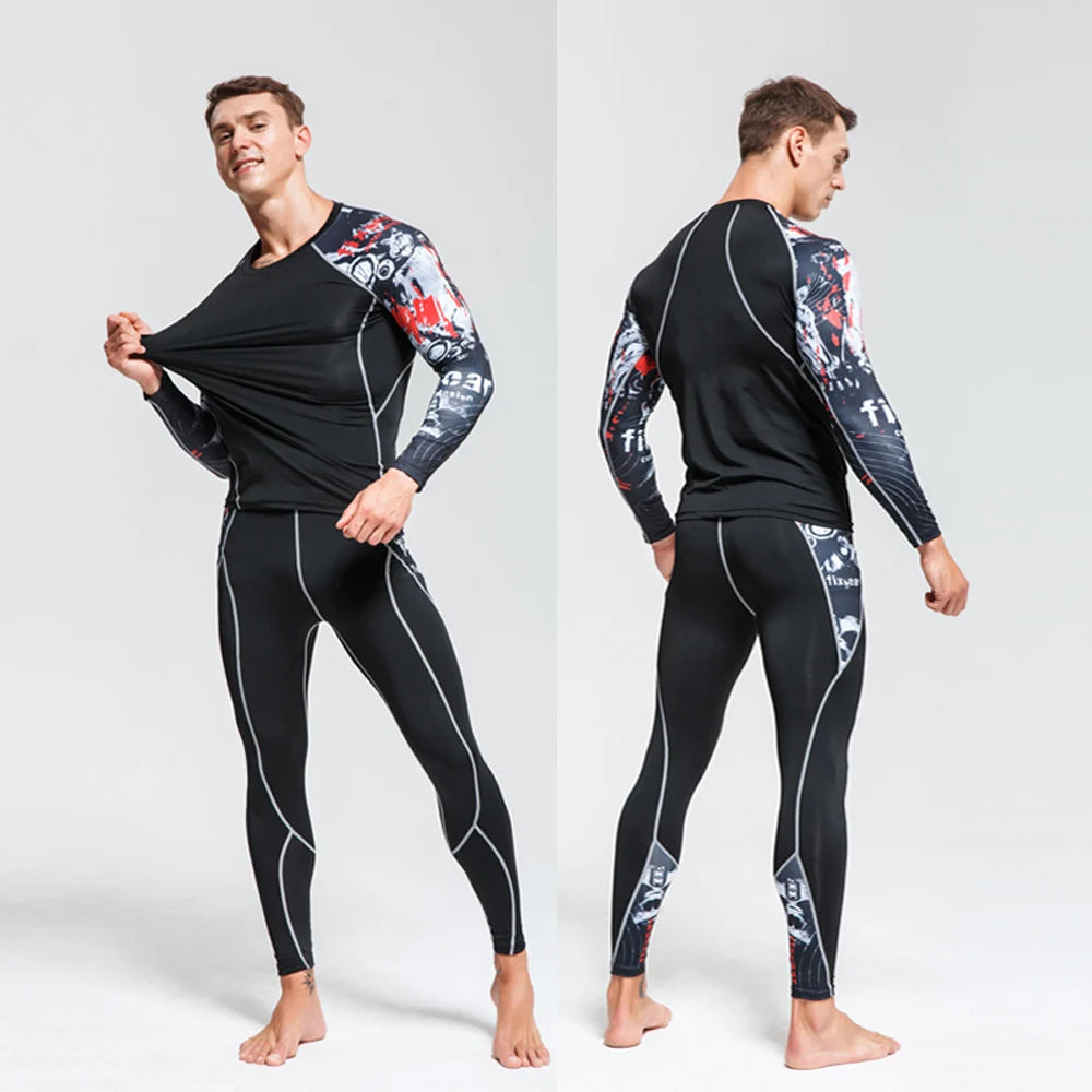 Men's Sports Suit MMA rashgard male Quick drying Sportswear in USA