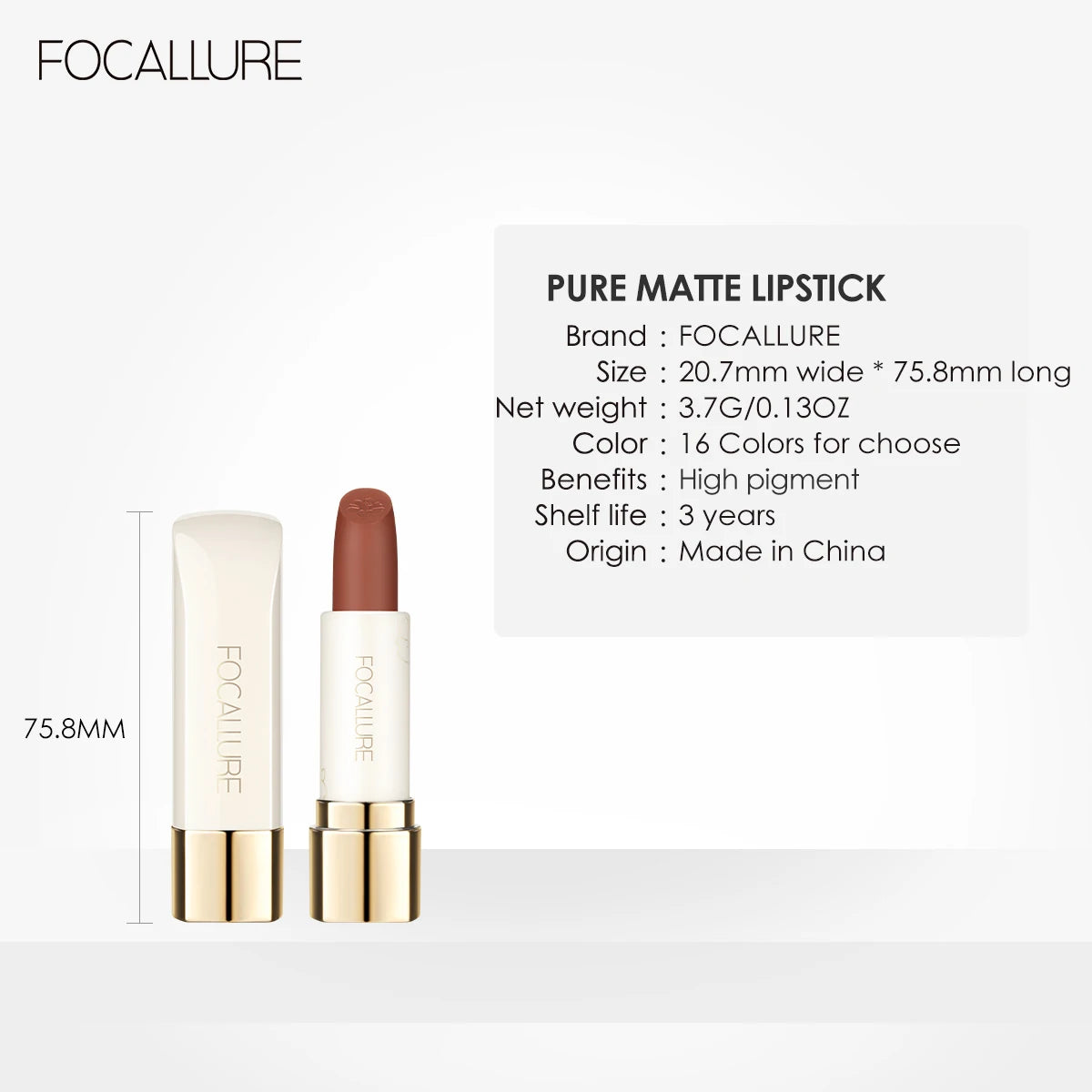 FOCALLURE Natural Matte Lipstick Waterproof Long-lasting in USA