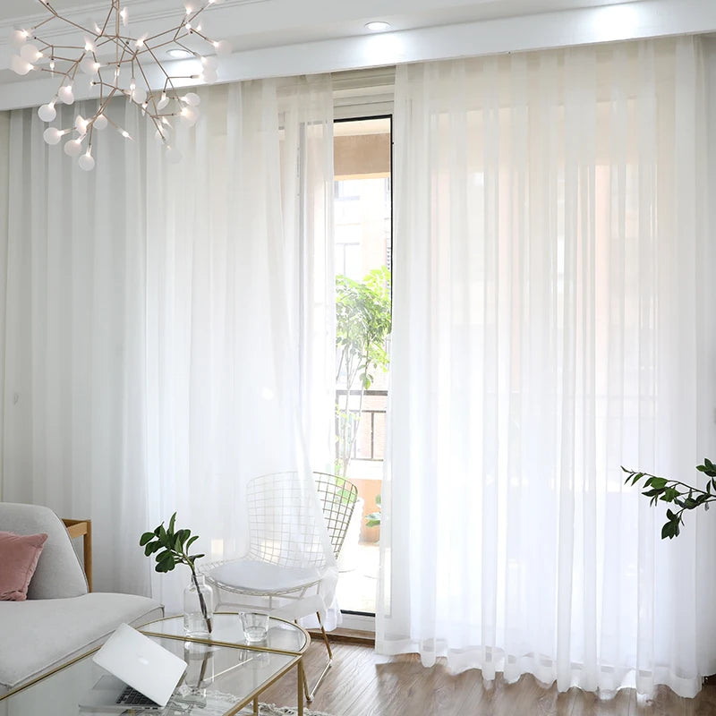 Super Soft Great Hand Feeling White Tulle Curtains in USA.