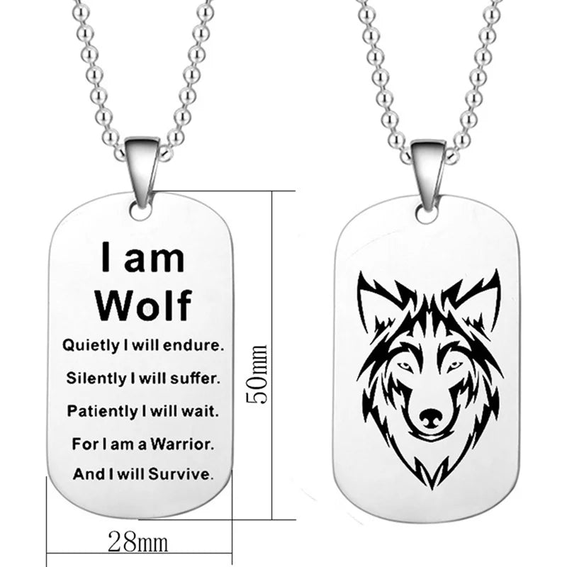 Fashion Wolf Pendant Necklace Double Side in USA