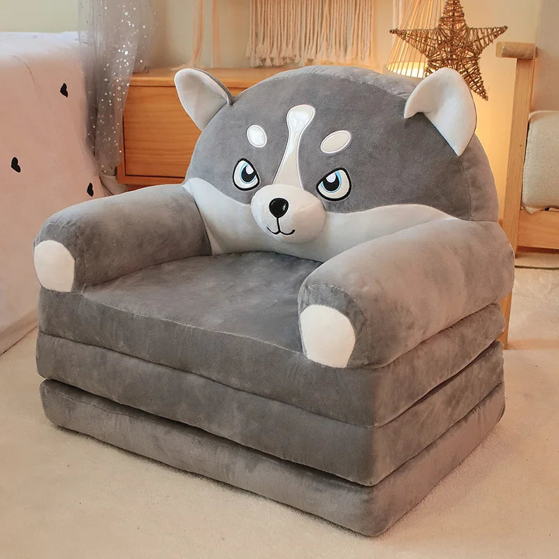 Support Seat Plush Soft Stuffed Animals Fold Sofa Infant Learning To S