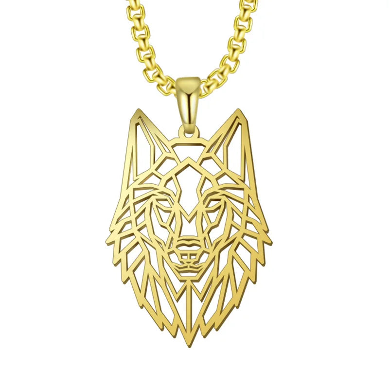 My shape Wolf Necklace Men Women Stainless Steel in USA