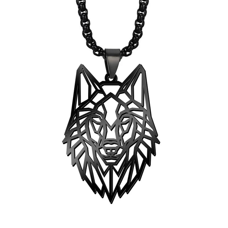 My shape Wolf Necklace Men Women Stainless Steel in USA