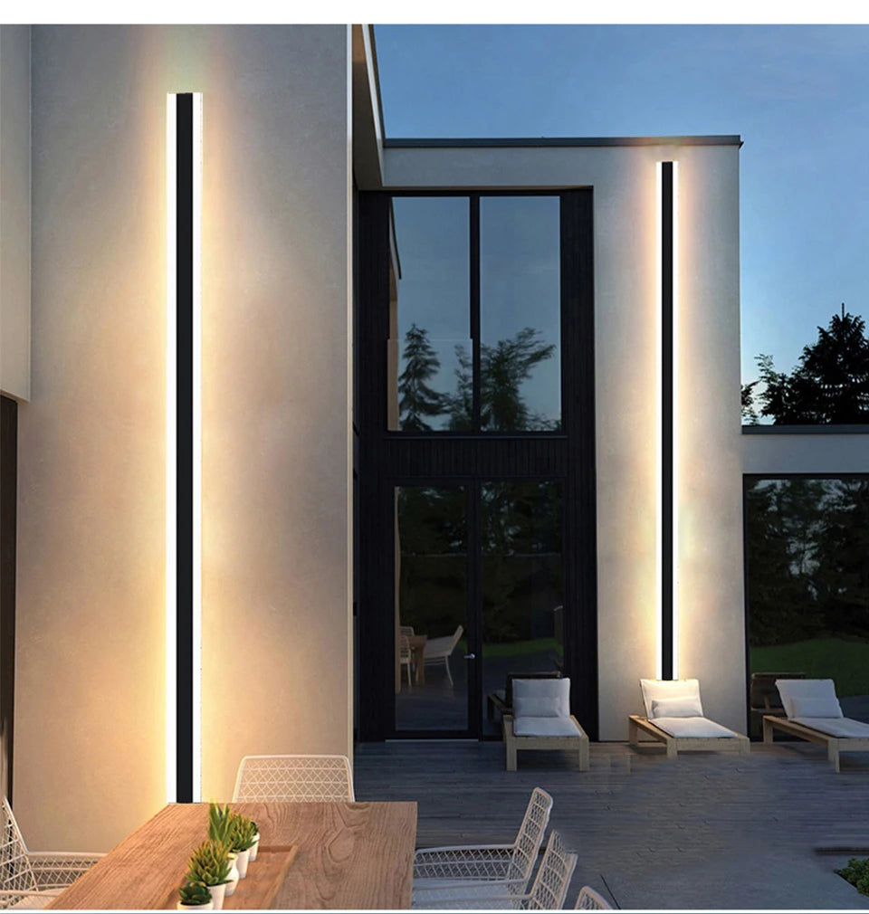 Modern Waterproof outdoor Long Strip LED wall lamp in USA.