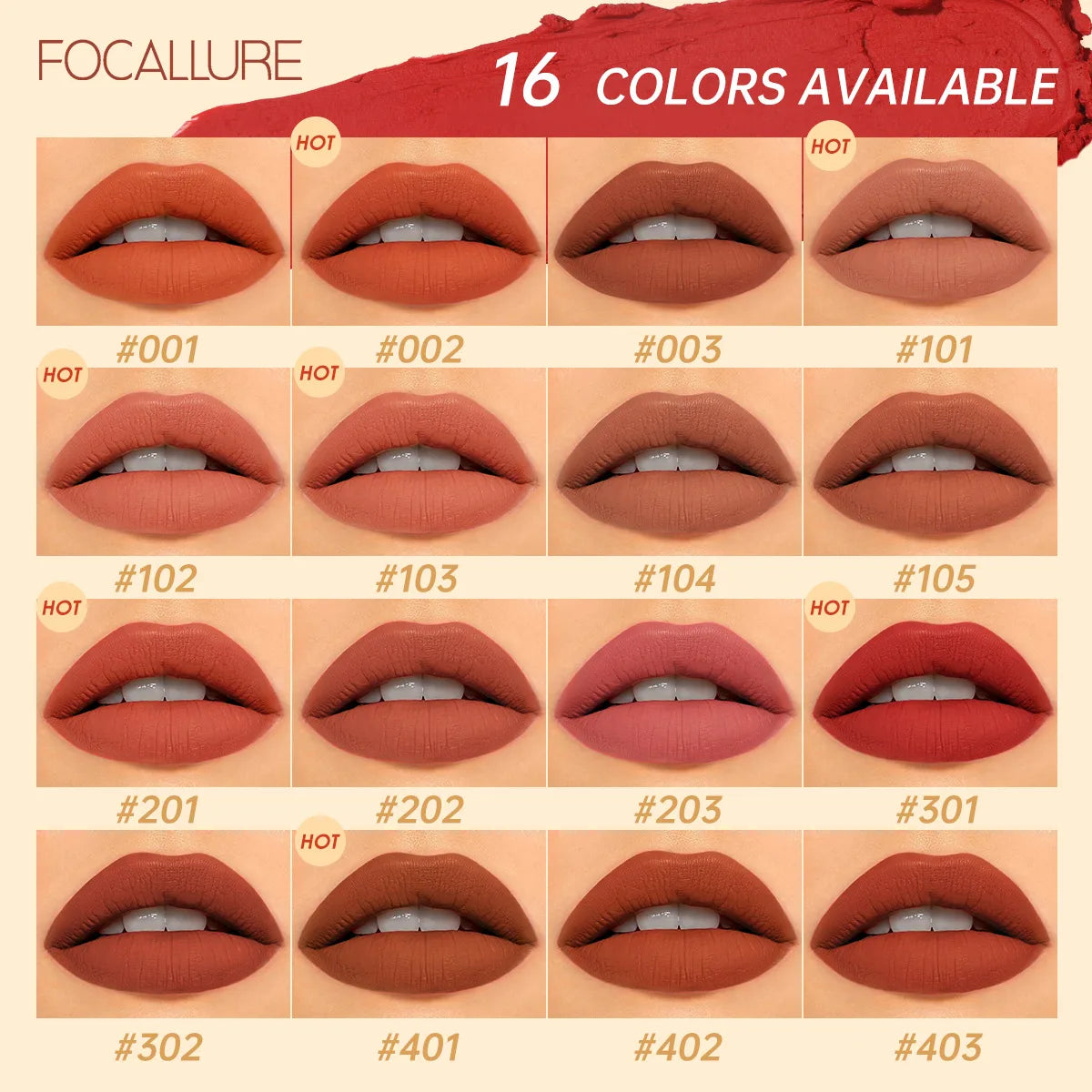 FOCALLURE Natural Matte Lipstick Waterproof Long-lasting in USA